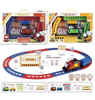 Поїзд батарейковий залізниця 699-29A (12шт) музичний світиться пар у коробці 42,5*6,5*41 см