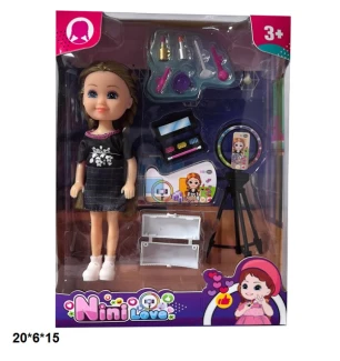 Лялька 15 см 55870 (144шт/2) з аксесуарами у коробці 20*6*15 см