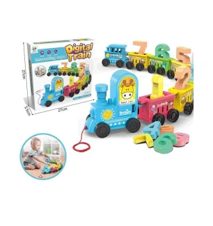 Логічний потяг BY 5001 (48шт/2) “Потяг” 9 вагонів цифри наліпки у коробці