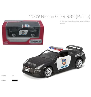 Модель машини KINSMART KT5340WP (96шт/4) NISSAN GT-R R35 (2009) Police у коробці 16*8,5*7,5 см 