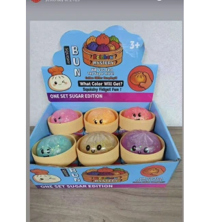 Іграшка антистрес-сквіш 10 см 050626 (288шт/2) "Squeezy Dumplings" м'який пельмень глітерний тренд 