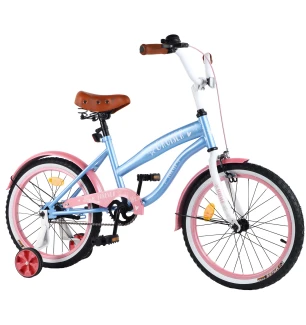 Велосипед 2-х колісний 18" CRUISER T-21837 blue pink (1шт) з ручним гальмом у коробці