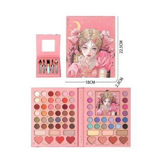 Косметика дитяча LK 5146 (96шт) тіні хайлайтер рум’яна бронзер дзеркало пензлики у коробці  