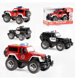Джип WY 392 A/B (24шт) "Міська служба" 2 види підсвічування звуки металопластик відкриваються двері 