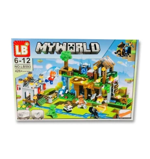 Конструктор Майнкрафт MY WORLD MINECRAFT LB593 (36шт/2) 426 деталей у коробці 47*6*32 см