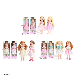 Лялька 35 см 14007/14008/14006 (48шт/2) з аксесуарами 6 видів у короцбі 37*8*13,5 см