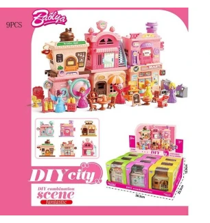 Будиночок 131-35 (180шт) аксесуари рухомі елементи фігурки будиночки з’єднуються між собою у коробці