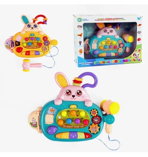 Гра “Зайчик-розвивайчик” 77697 (72шт/2) "WToys" укр мовою підсвічування піаніно пальчикові ігри інте