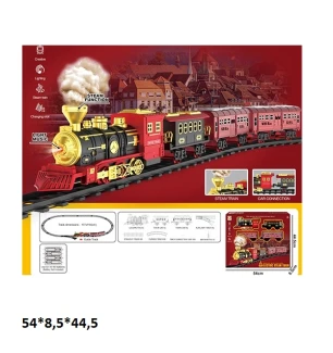 Поїзд залізниця 699-1A (10шт) батарейковий музичний світиться пар у коробці 54*8,5*44,5 см