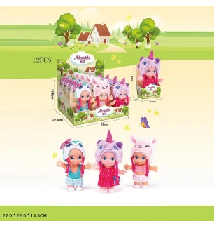 Лялька 14 см 10B-606A (288шт/2) 3 види 12 шт у коробці 27*14,8*22,6 см