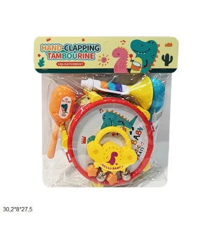 Музичні інструменти дитячі 8838-11 (72шт/2) динозаври набір 5 шт 2 види у пакеті 30,2*8*27,5 см