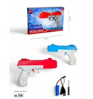 Водяна зброя пістолет WATER GUN 7210 (48шт) 2 кольори акумуляторний у коробці 27*4*18 см