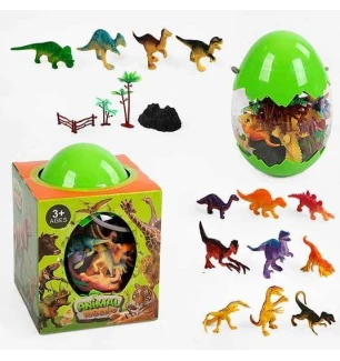 Набір динозаврів 000-043 D (36шт/2) дерева гора паркан у яєці та у коробці