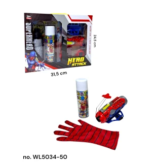 Ігровий набір "Людина-павук" Рукавичка 5034-50 (48шт/2) у коробці 31,5*24,5*10 см