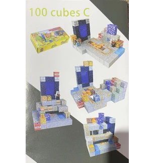 Конструктор магнітний Майнкрафт MY WORLD MINECRAFT 10690 (100шт) 100 елементів у коробці