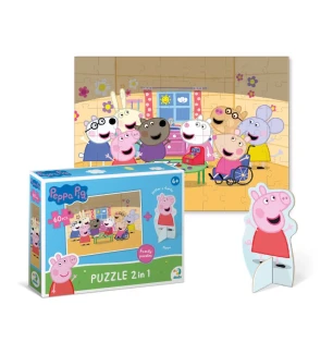 Пазли дитячі 200123 (36шт) Dodo «Peppa Pig» День рукоділля 60 елементів з фігуркою у коробці 18*24*4