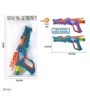 Помпова зброя 68388-20 (108шт/2) з кульками 2 види у пакеті 38*18,5 см