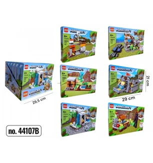 Конструктор Майнкрафт MY WORLD MINECRAFT 44107 (120шт/2) 6 видів 160+ елементи у коробці