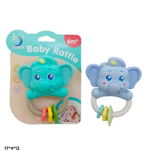 Брязкальце HL2022-40 (216шт/2) слоненя з прорізувачем 2 види під слюдою 17*4*12 см