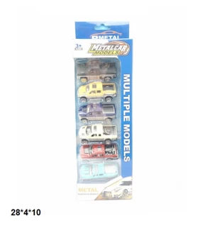 Набір модельок 6 шт 208-5 (180шт/2) металеві у коробці 28*4*10 см