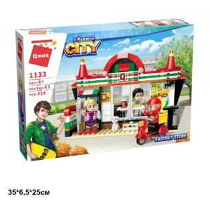 Конструктор Qman 1133 (18шт) Colorful City- Easybuy Store 319 деталі у коробці 35*6,5*25 см