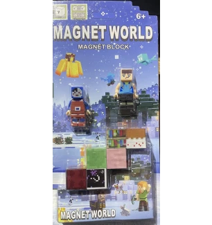Конструктор магнітний Майнкрафт MY WORLD MINECRAFT S001-9 (360шт) 6 елементів та 2 фігурки у коробці