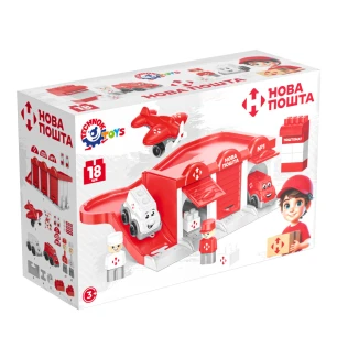 Іграшка "Паркінг Нова пошта ТехноК" 8454 (3шт) у коробці 35.5 х 23.5 х 13 см