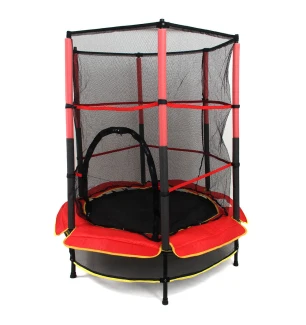 Батут круглий 55" 140 см BT-RJ-0072 Red (1шт) червоний з сіткою у коробці