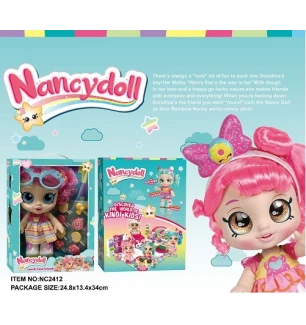 Лялька 28 см  NANCY DOLLS NC2411 (24шт/2) Kindi Kids з аксесурарми у коробці 24,8*34*13,4 см.