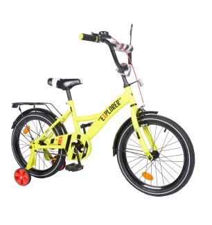 Велосипед 2-х колісний 18" EXPLORER T-218112 yellow (1шт) з дзеркалом багажником ручним гальмом у ко