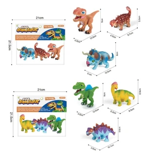 Динозавр гумовий HJ568-2 (192шт/2) 3 шт 2 види у пакеті 22*21*5,5 см