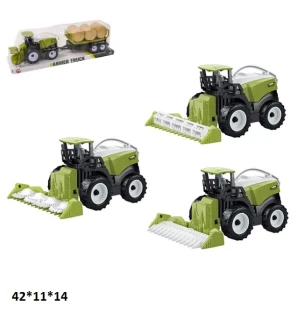 Комбайн з причепом інерційний 9978-6B (60шт/2) 3 види під слюдою 42*11*14 см