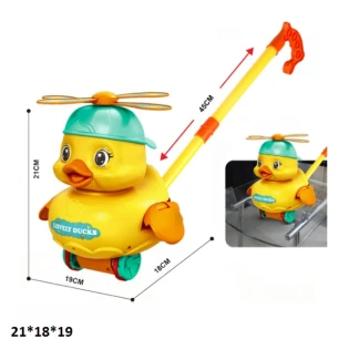 Каталка дитяча каченя 198-29 (72шт/2) з ручкою у пакеті 21*18*19 см