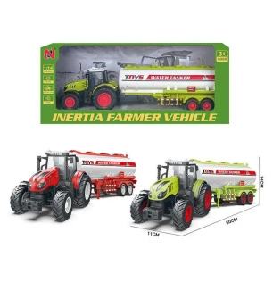 Трактор інерційний 99-55 A (24шт) 2 кольори масштаб: 1:14 цистерна підсвічування звук гумові колеса 