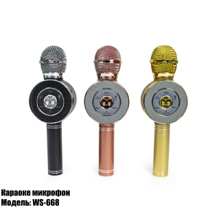 Мікрофон (МИКРОФОН-КОЛОНКА) BLUETOOTH WS-668 (40шт) 3 види, в кор.