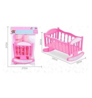 Ліжечко лялькове YL 668 C-3 (72шт/2) розмір 29х20х20 см ефект колисання у пакеті  