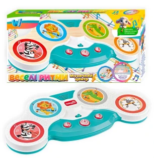 Гра "Веселі ритми" 18480 (36шт) "WToys" укр мовою сенсорна панель  2 силіконові ремінці факти про тв