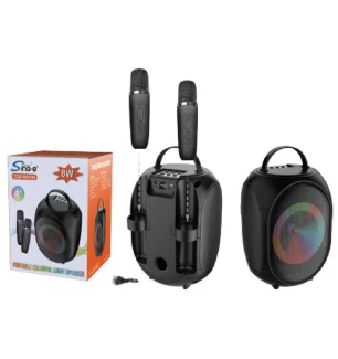 Караоке C 75285 (24шт) 2 мікрофони підсвічування вбудований акумулятор Bluetooth слот для TF-Card ро