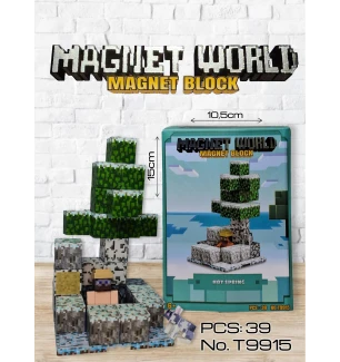 Конструктор магнітний Майнкрафт MY WORLD MINECRAFT T9915 (40шт) 39 елементів у коробці