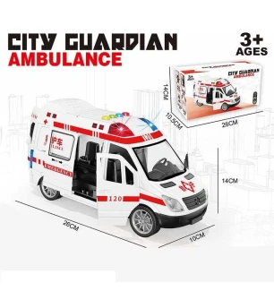 Машинка 139-1 (48шт/2) “Швидка допомога” на батарейках підсвічування інерція відчиняються дверцята з