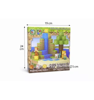 Конструктор магнітний Майнкрафт MY WORLD MINECRAFT 3603 (24шт) на 172 деталей з гірляндою з 7-кольо