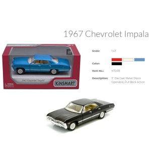 Модель машини KINSMART KT5418W (96шт/4) Chevrolet Impala 1967 металева інерційна відкриваються двері