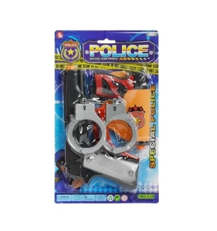 Поліцейський набір 2323-19 (144шт/2) 2 пістолети наручники кобура набої на планшетці