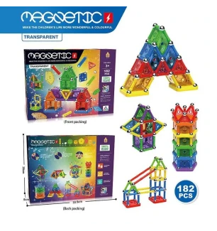 Конструктор магнітний AQ 2262 (36шт/2) 182 деталі 9 типів деталей у коробці  