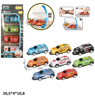 Набір модельок 4 шт KZ957-077 (144шт/2) CRASH металева інерційна у коробці 26,5*4*10,8 см