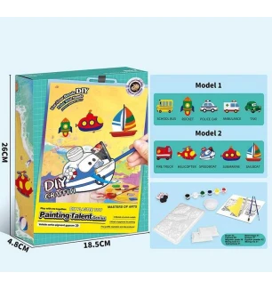 Набір для творчості ZY 106 (60шт) гіпсові магніти форми фарби пензлі інструменти гіпс у коробці  