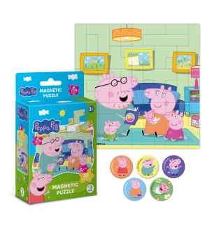 Магнітний пазл 200758 (28шт) Dodo «Peppa Pig. Домашній вечір» на 40 елементів  у коробці 13,5*5*11 с