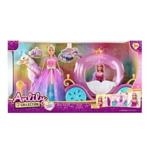 Карета для ляльки типу "Барбі" 616853 (6шт) підсвічування висота ляльки 30 см шарнірні кінцівки нами