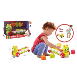 Каталка музична 898-2023 (36шт/2) "Гусеничка" веселі мелодії звукова імітація сміху літери англійськ