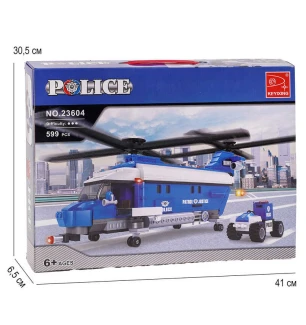 Конструктор AUSINI 23604 (12шт/2) "Поліцейський гелікоптер" 599 деталей у коробці  